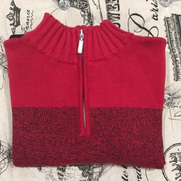 Karen Scott Striped Cotton 1/4-Zip Sweater - Picture 3 of 4